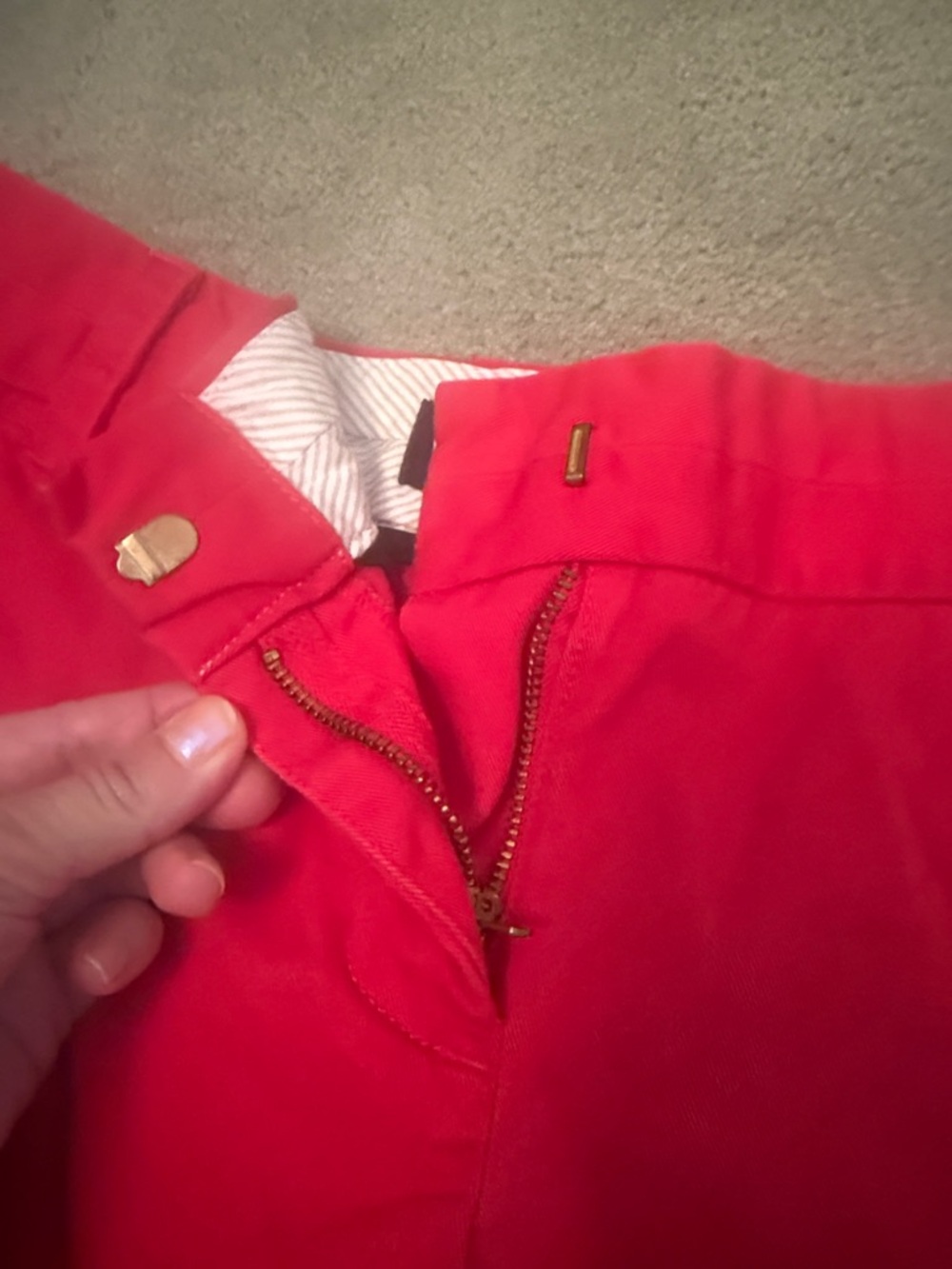 J. Crew Red Cotton Mid-Rise Bermuda Shorts - Picture 7 of 8